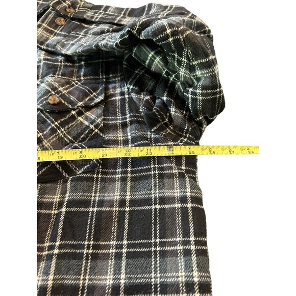 Levis Men's Plaid Heavyweight Flannel Shacket Grey & White L/G Pockets - Picture 4 of 8